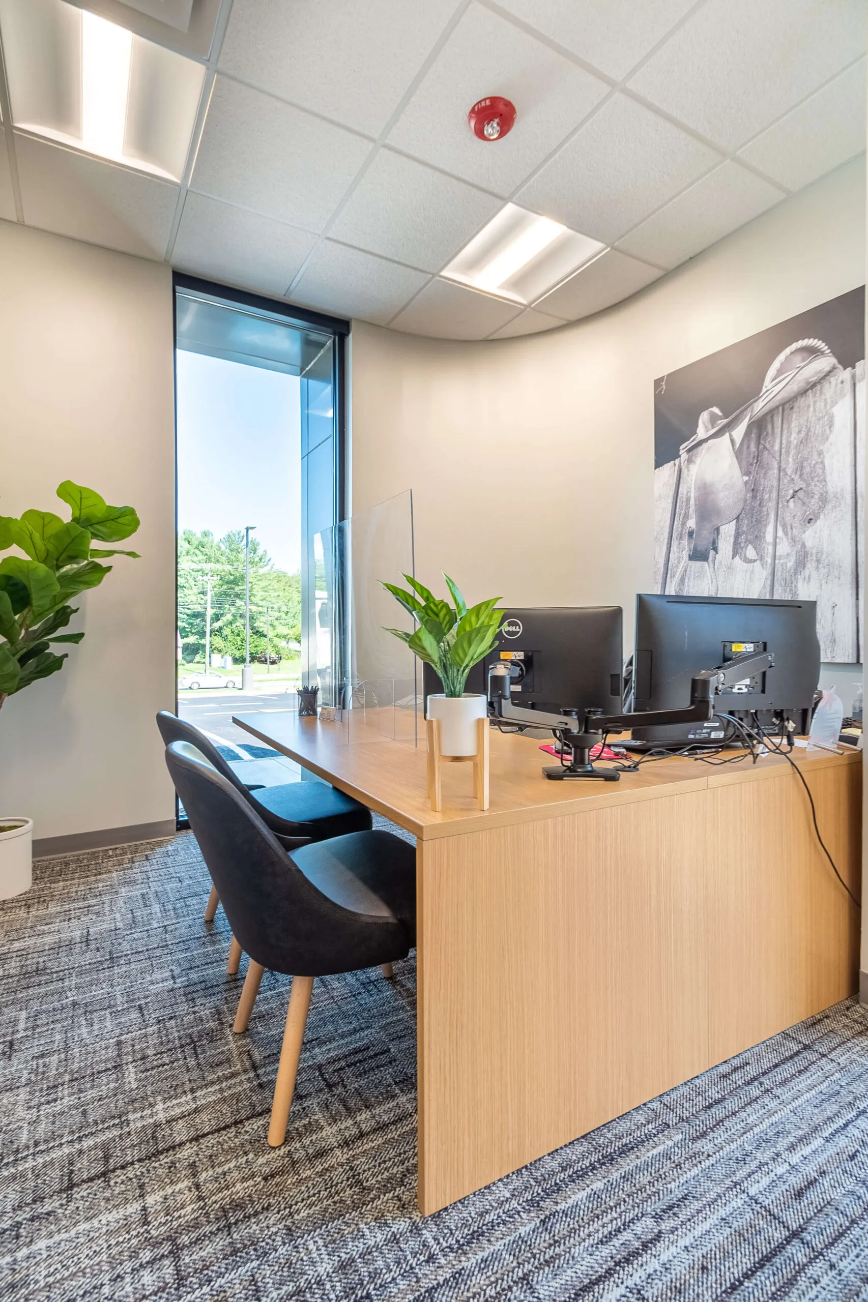 Inside an office in the Freedom First Credit Union building in Bonsack, Virginia.