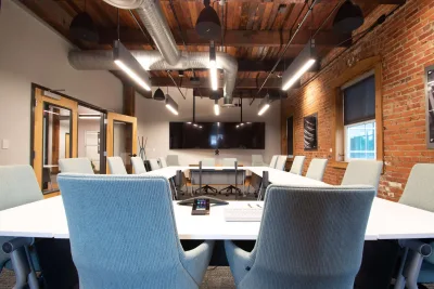 A conference room inside the Freedom First Credit Union on Bullitt Avenue in Roanoke, Virginia.