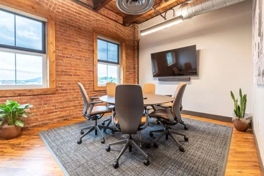 A conference room inside the Freedom First Credit Union on Bullitt Avenue in Roanoke, Virginia.