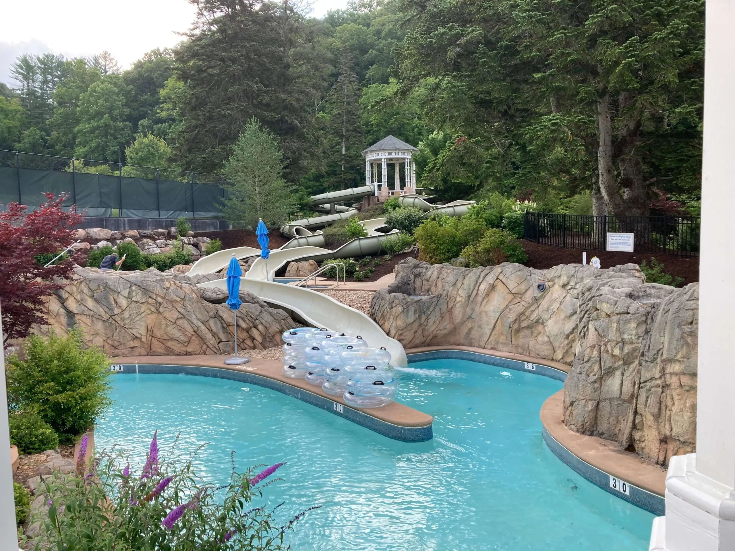 The newly renovated pools at The Omni Homestead resort in Hot Springs, Virginia.