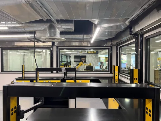 Equipment inside the oil lab addition of Carter Machinery in Salem, Virginia.