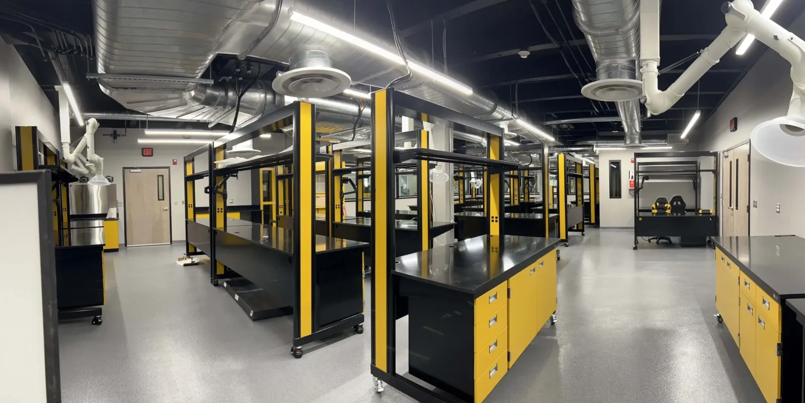 Equipment inside the oil lab addition of Carter Machinery in Salem, Virginia.