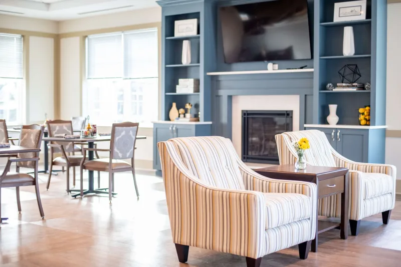 A community room at Brandon Oaks Nursing & Rehabilitation Center in Roanoke, Virginia.