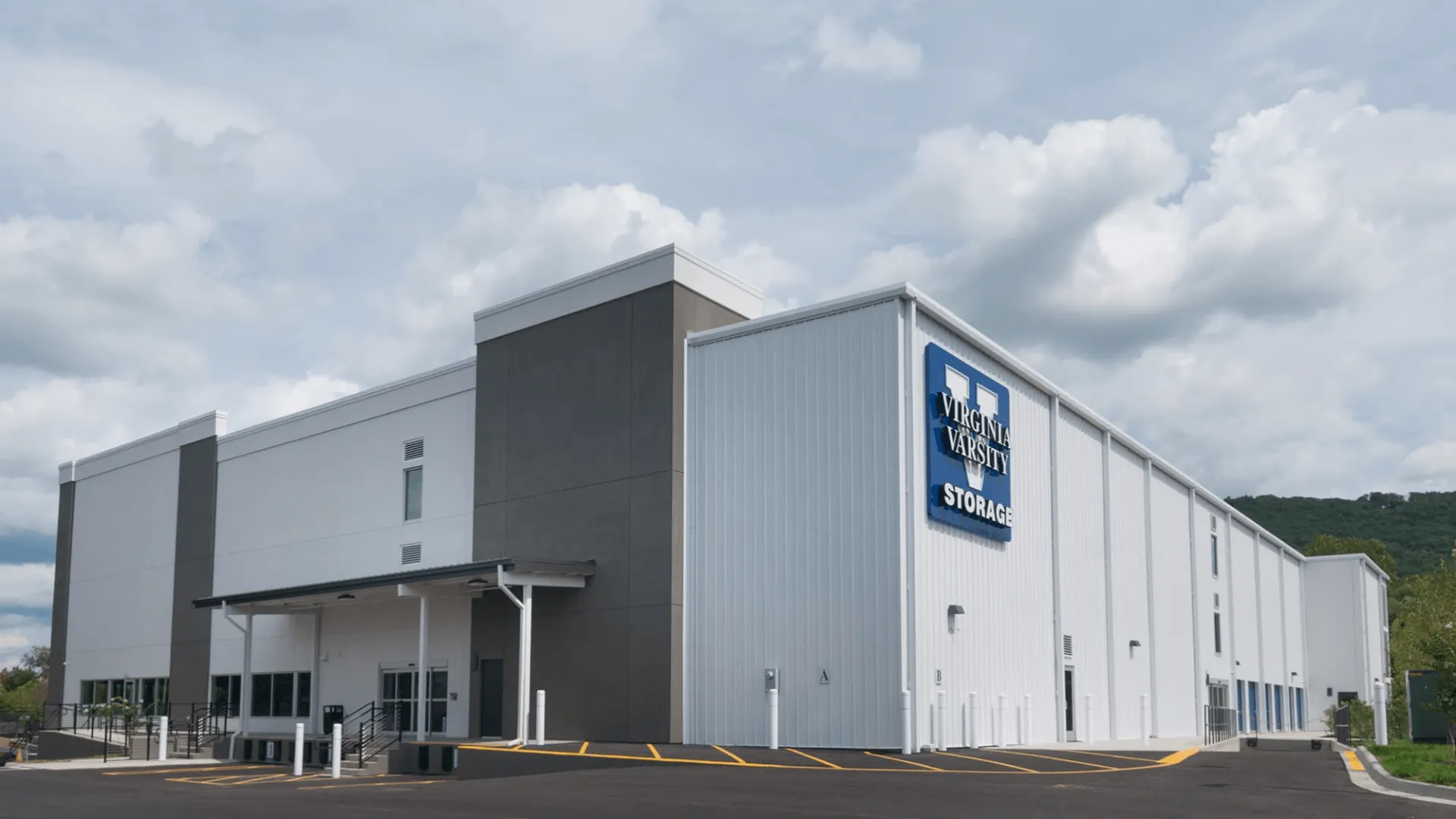 The exterior of the Virginia Varsity Storage Center in Roanoke, Virginia.