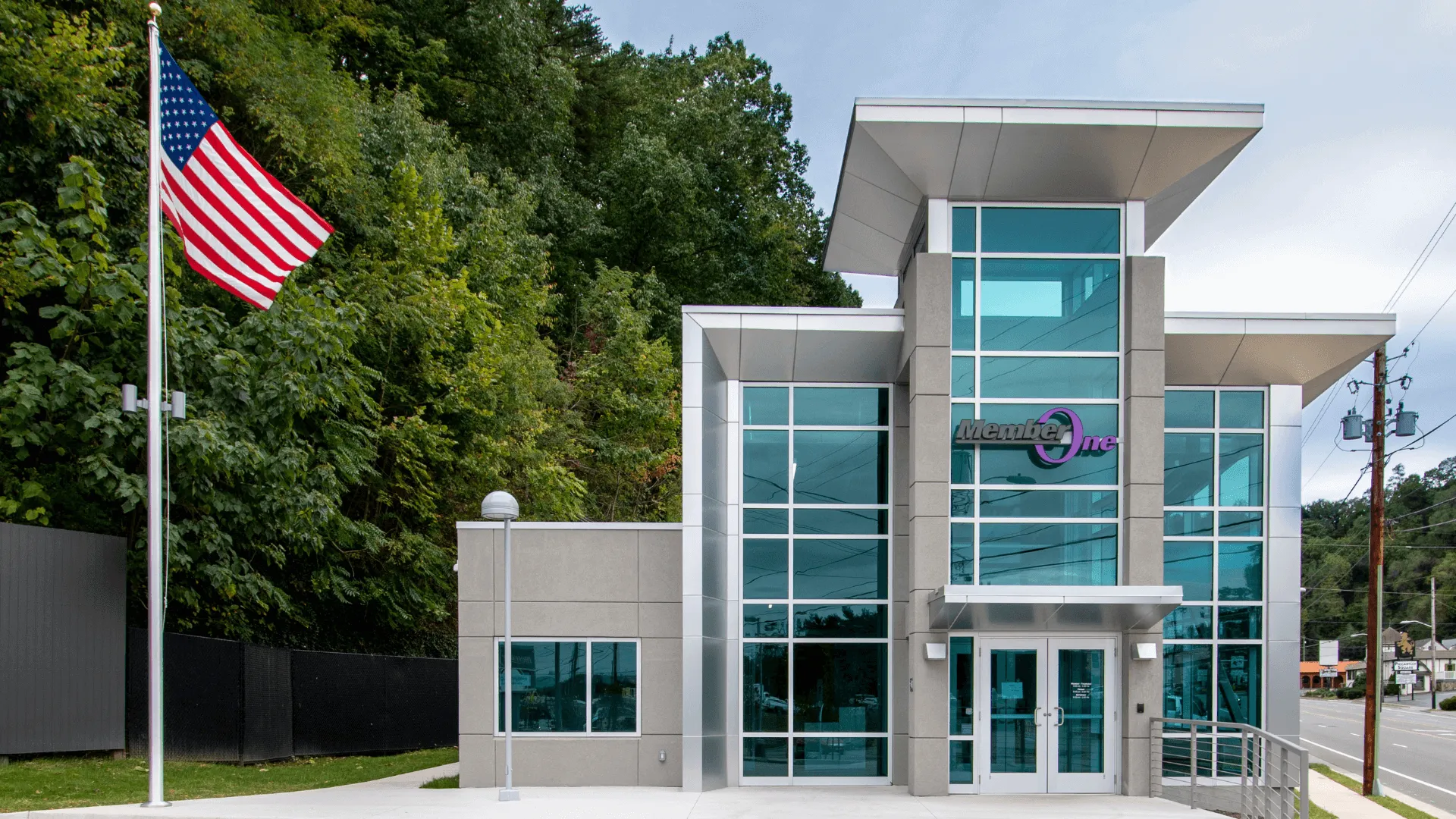 The exterior of the Member One Credit Union building in South Roanoke, Virginia.