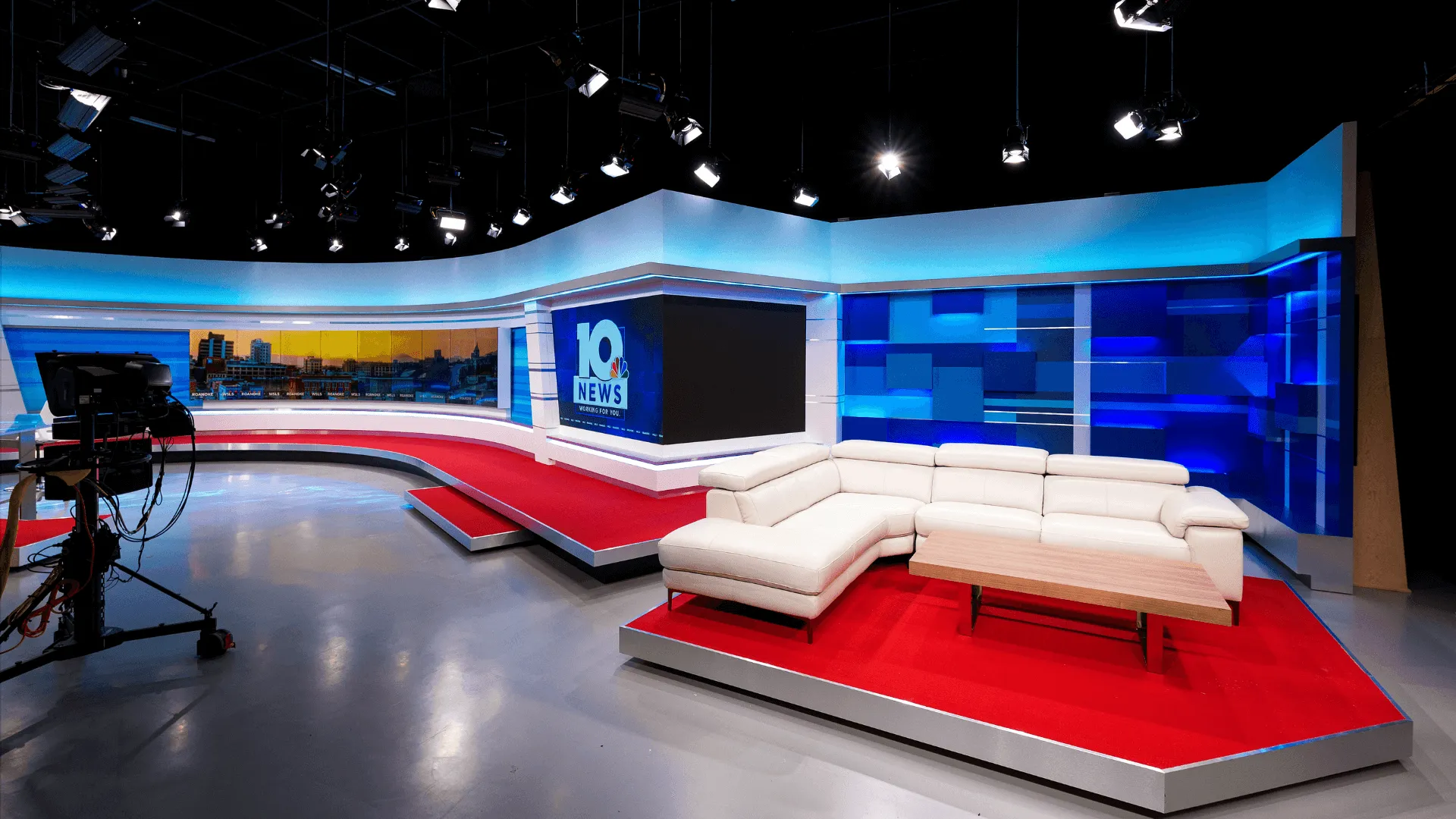 The newly relocated newsroom at WSLS in Roanoke, Virginia.