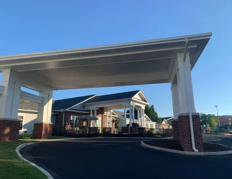 The front of the Brandon Oaks Nursing and Rehabilitation Center building in Roanoke, Virginia.