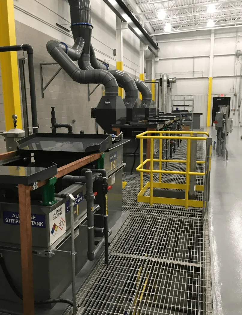 Inside the Carter Machinery Chrome Shop in Salem, Virginia.