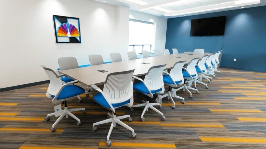 A conference room inside the newsroom at WSLS in Roanoke, Virginia.