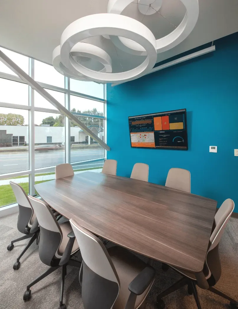 A conference room inside the Member One Credit Union building in South Roanoke, Virginia.