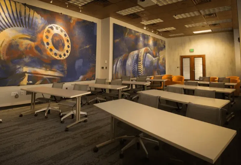 A conference room inside American Electric Power in Roanoke, Virginia.