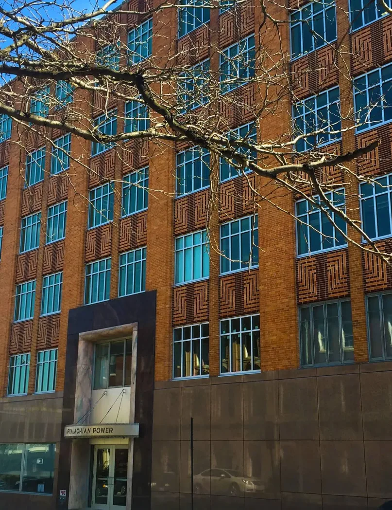 The exterior of the American Electric Power building in Roanoke, Virginia.