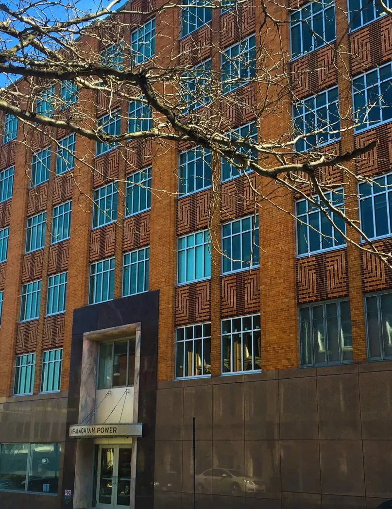 The exterior of the American Electric Power building in Roanoke, Virginia.